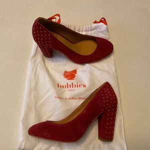 Bobbies Red suede pumps from France